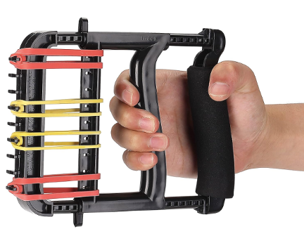 Hand gripper with rubber bands